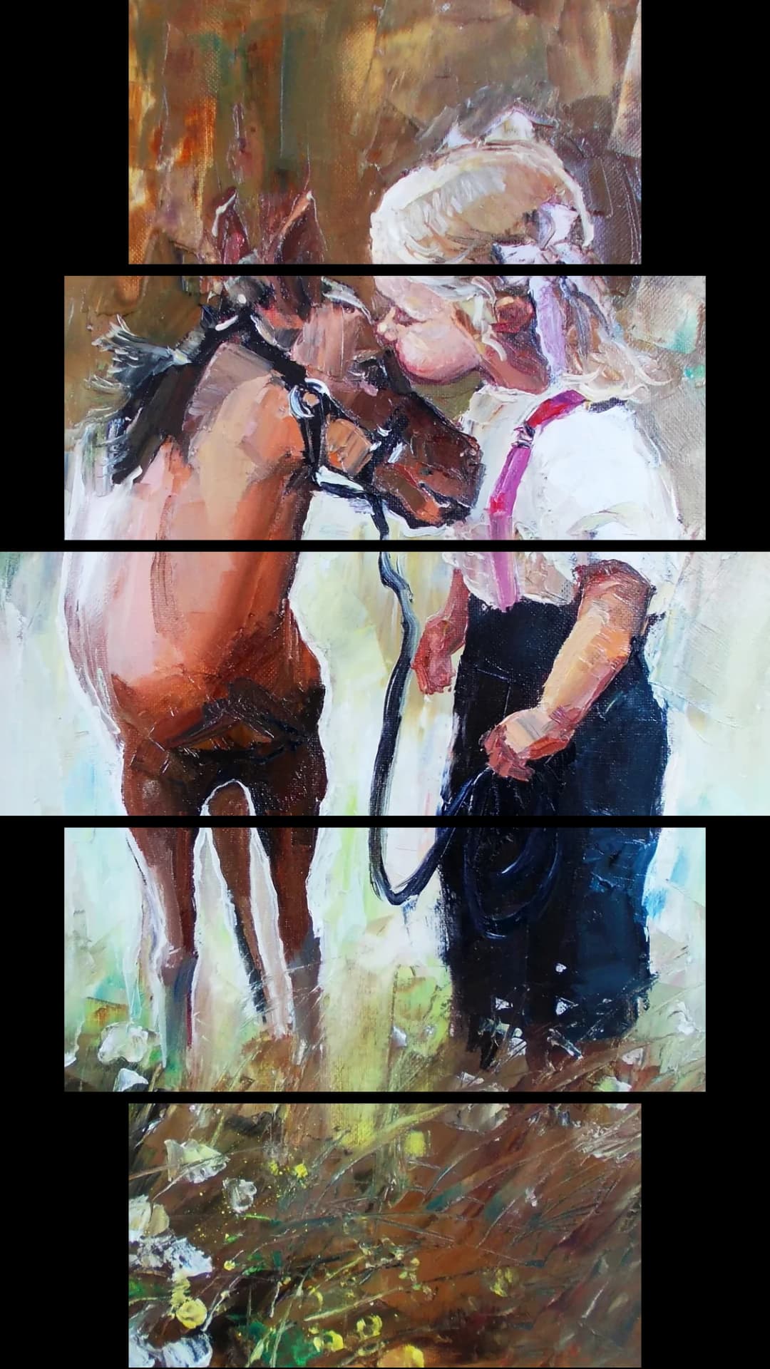 Girl Kissing Foal – 5 Panels Hierarchy