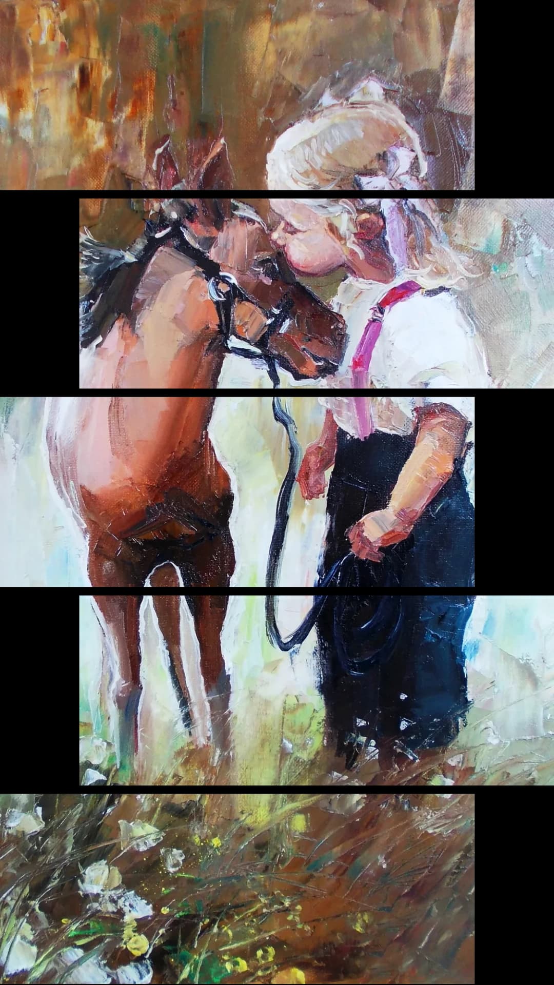 Girl Kissing Foal – 5 Panels Up & Down