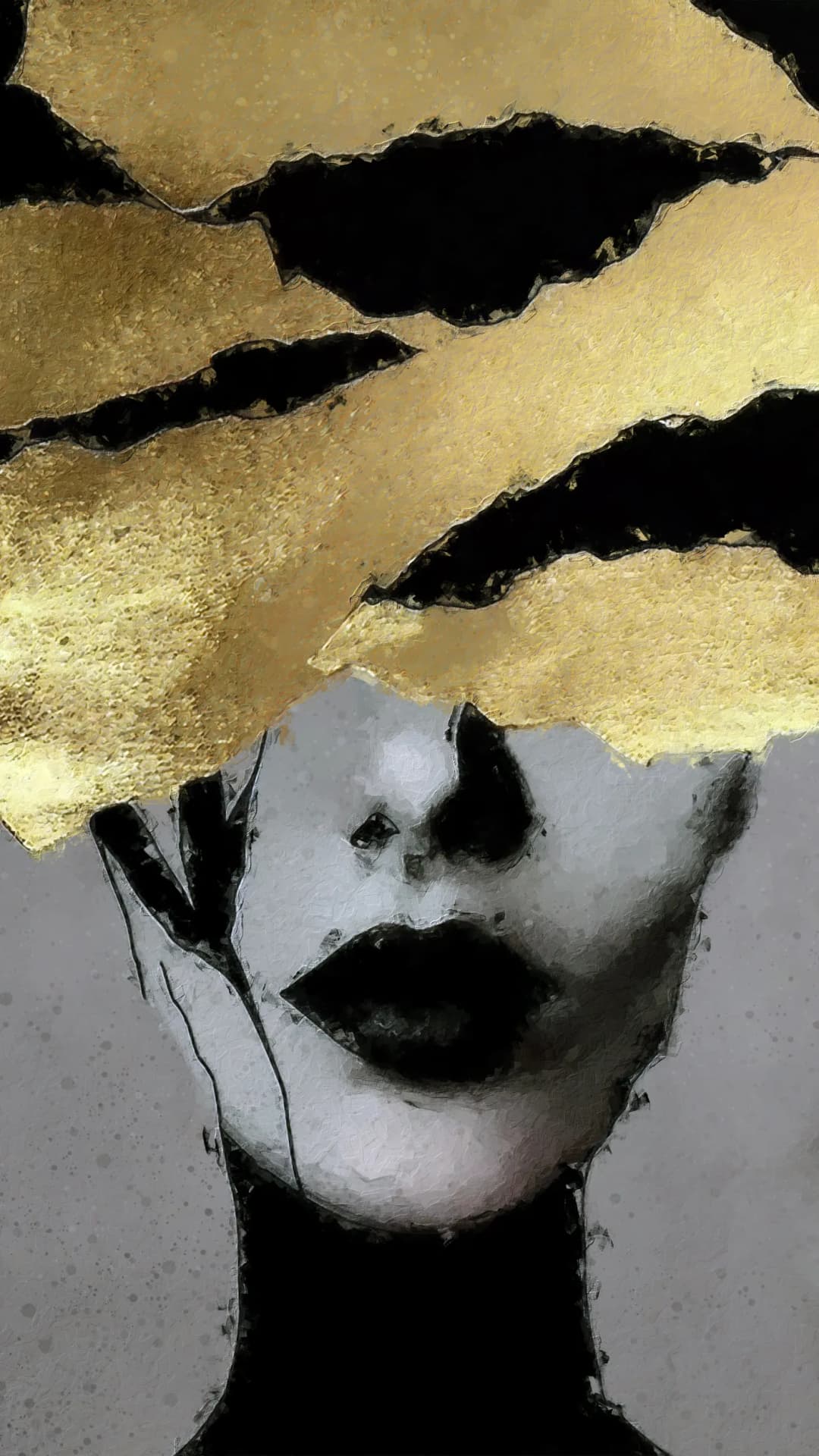 Gold Leaf Face Art