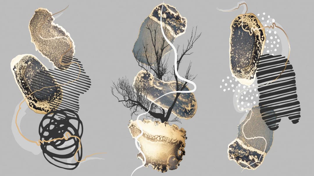 Gold Mixed Media Clusters