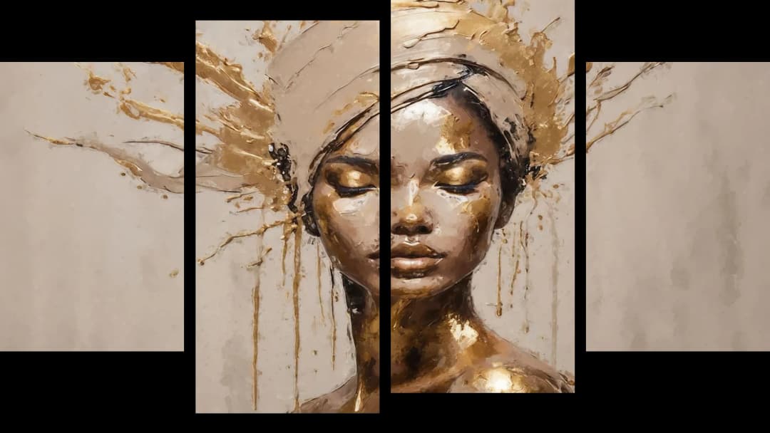 Gold Splash Meditation – 4 Panels
