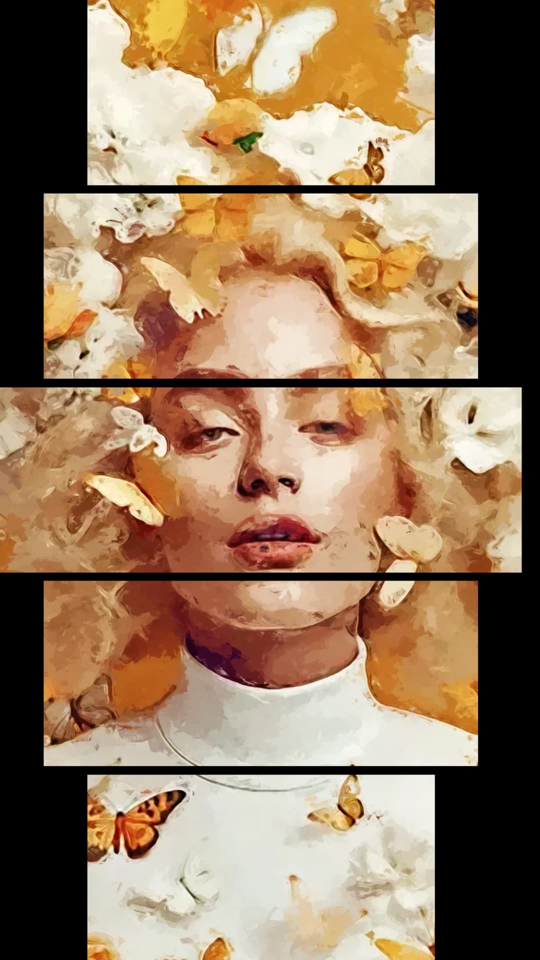 Golden Butterfly Woman – 5 Panels Hierarchy