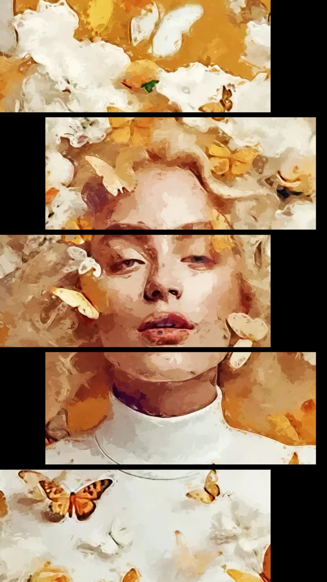 Golden Butterfly Woman – 5 Panels Up & Down