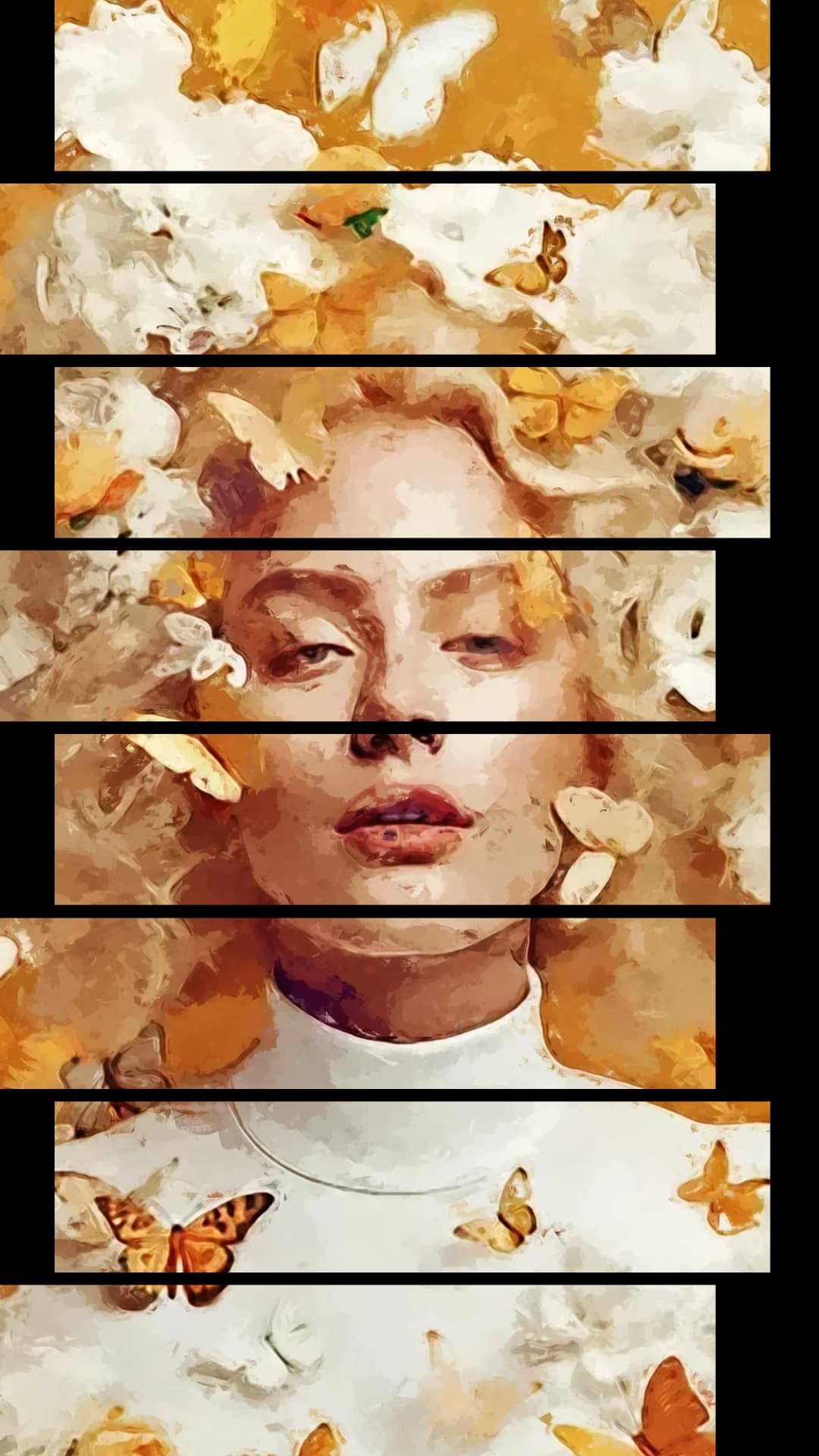 Golden Butterfly Woman – 8 Panels Up & Down