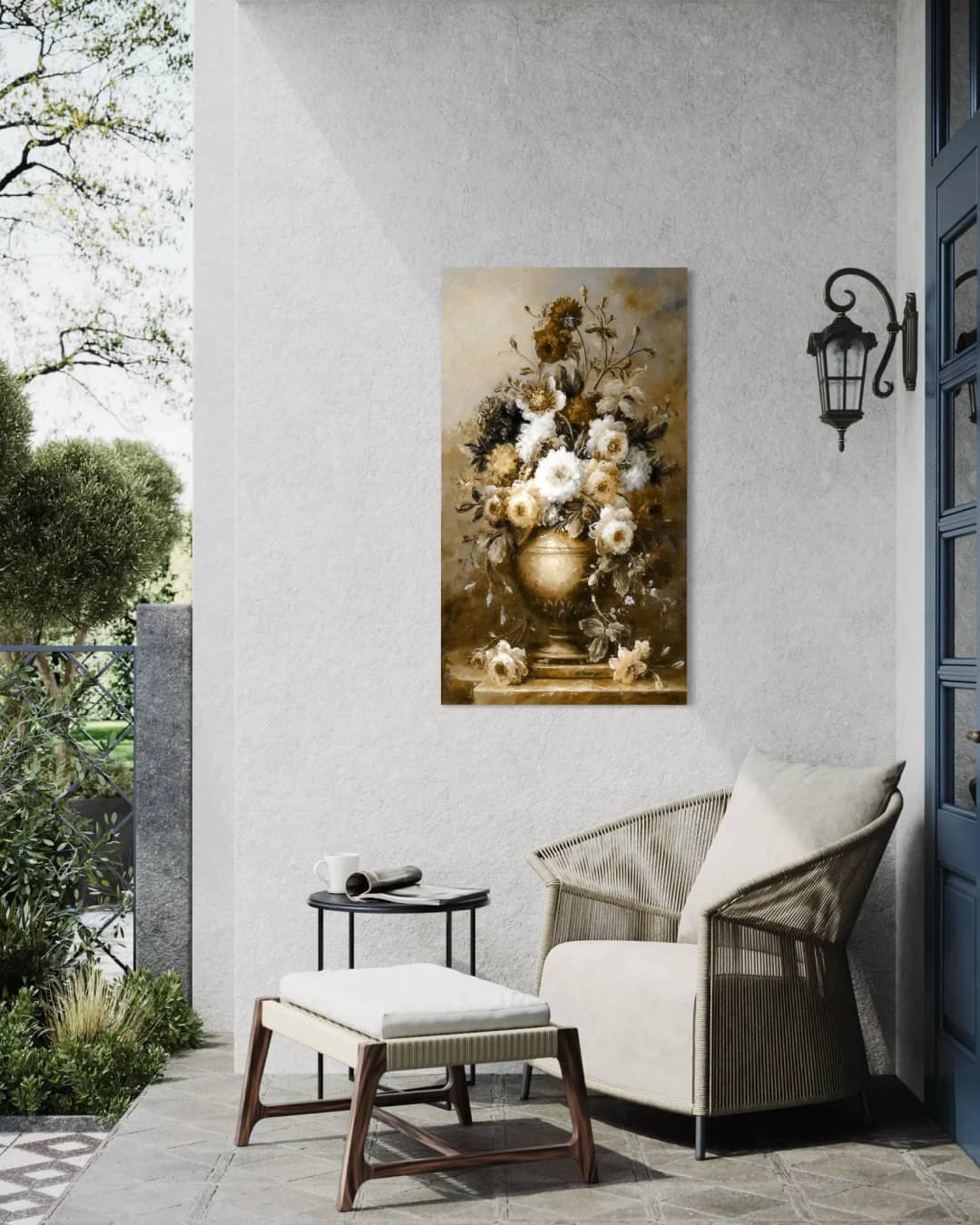 Golden Floral Urn
