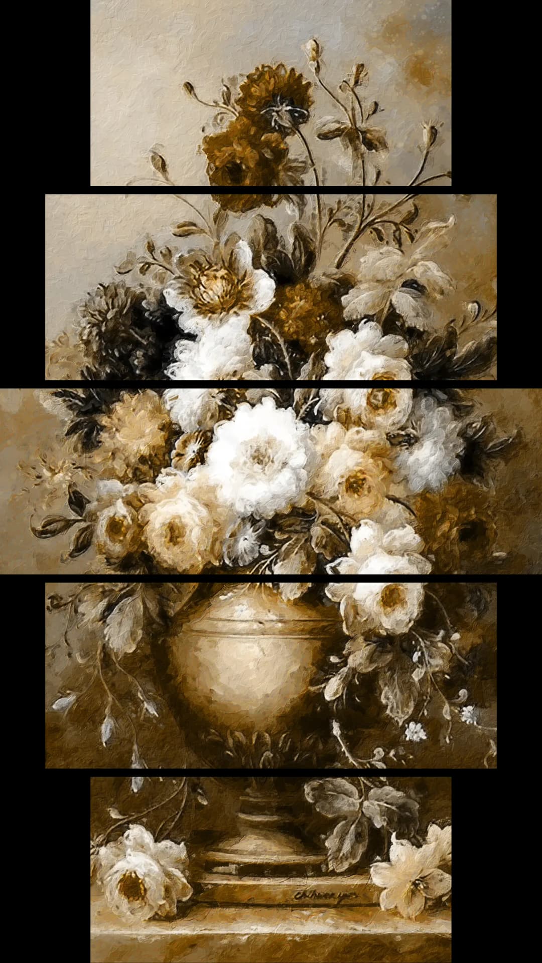 Golden Floral Urn – 5 Panels Hierarchy