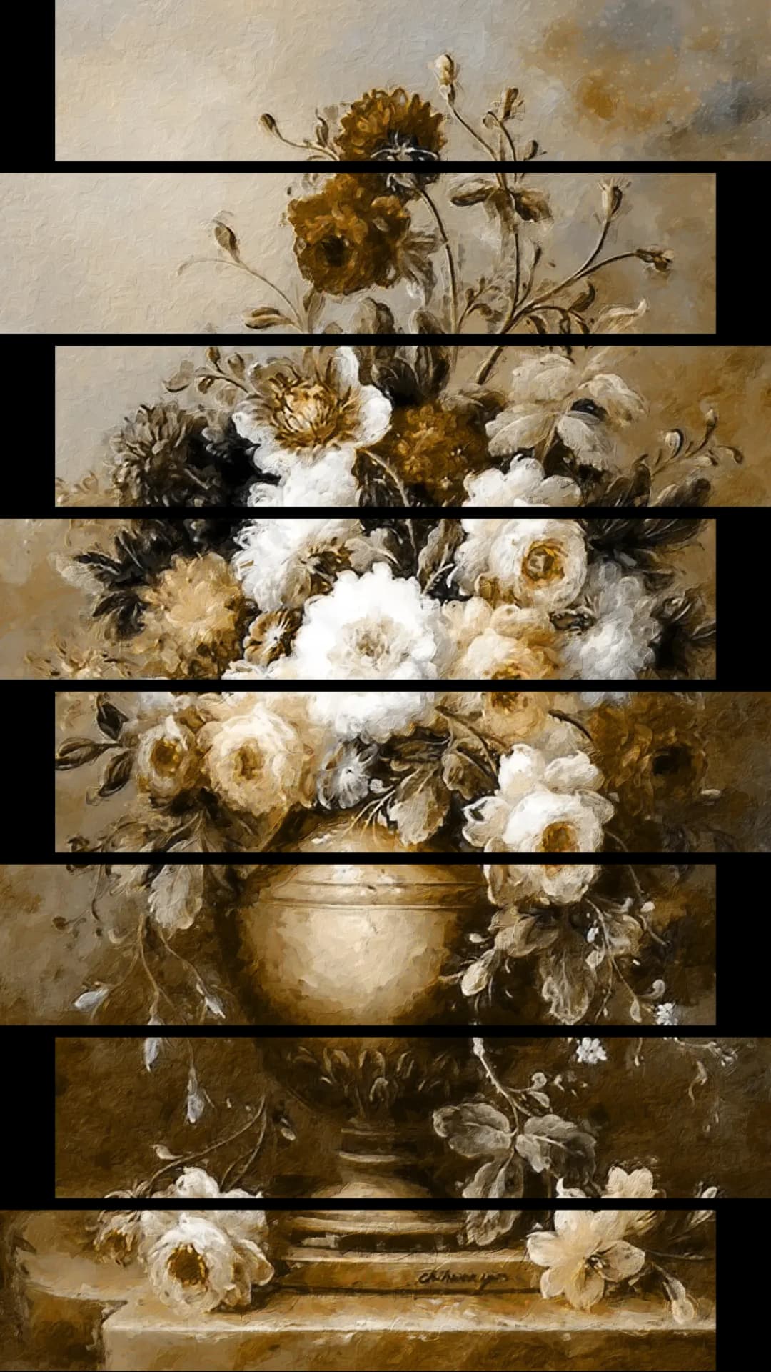 Golden Floral Urn – 8 Panels Up & Down
