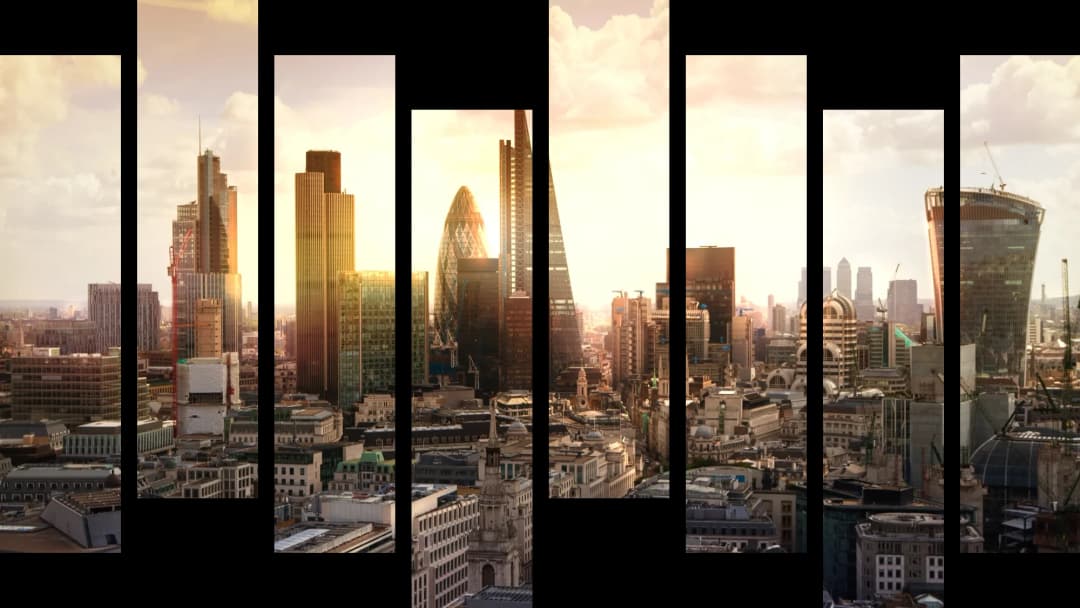 Golden London Skyline – 8 Panels Hierarchy