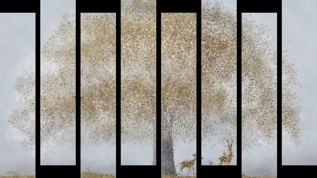 Golden Tree Deer – 8 Panels Up & Down