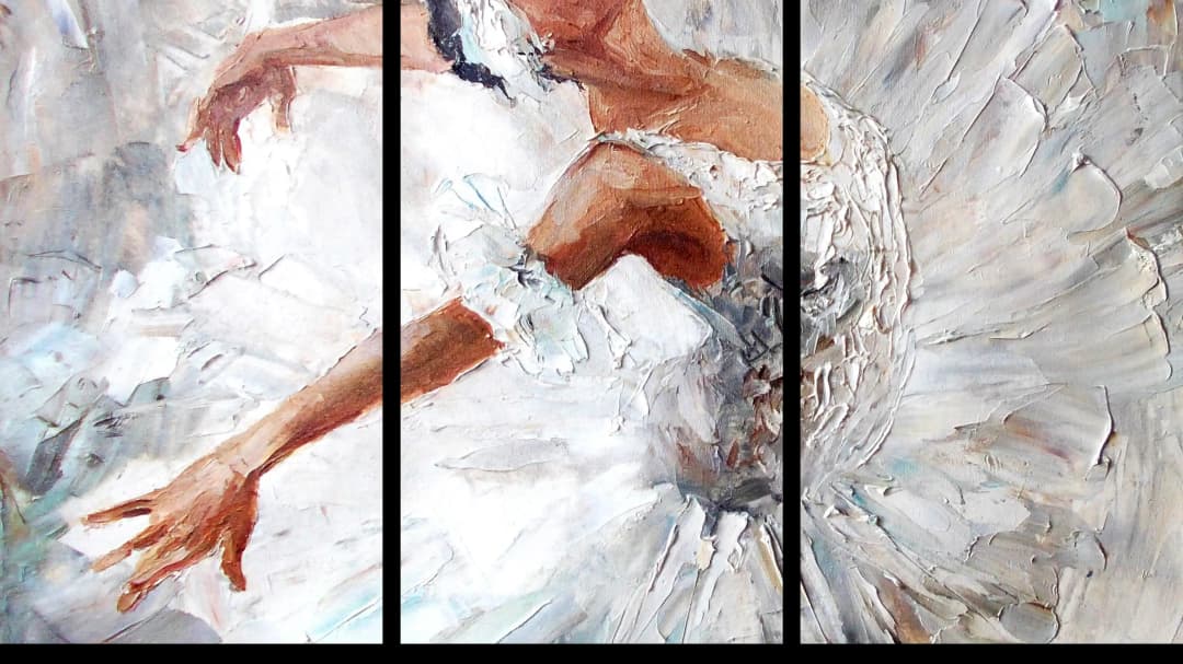 Graceful Ballerina White – 3 Panels