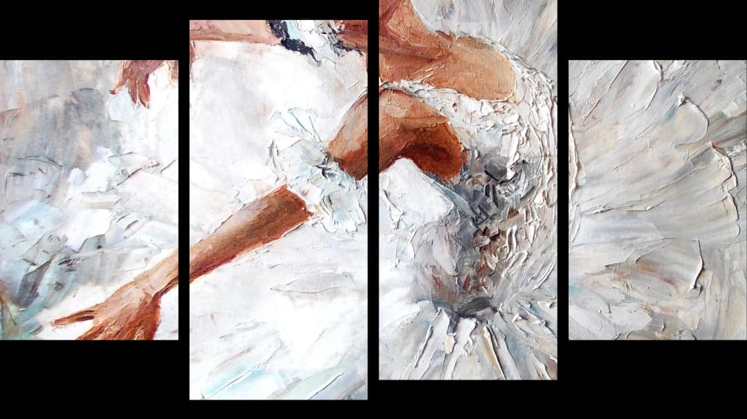 Graceful Ballerina White – 4 Panels