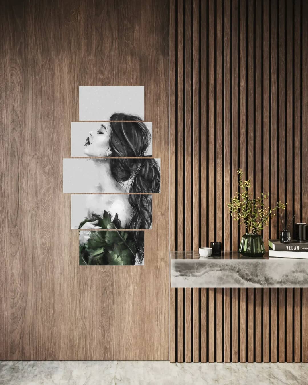 Green Plants Upward Gaze – 5 Panels Hierarchy