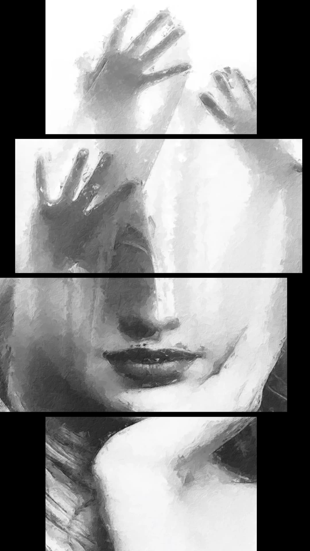 Hands Over Face – 4 Panels