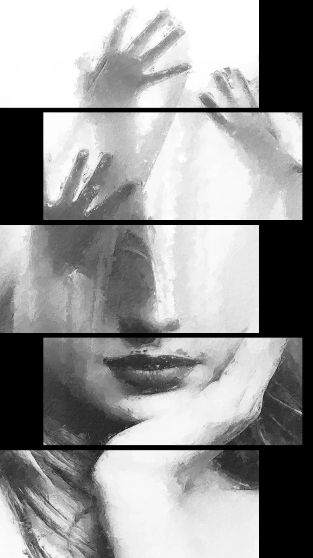 Hands Over Face – 5 Panels Up & Down