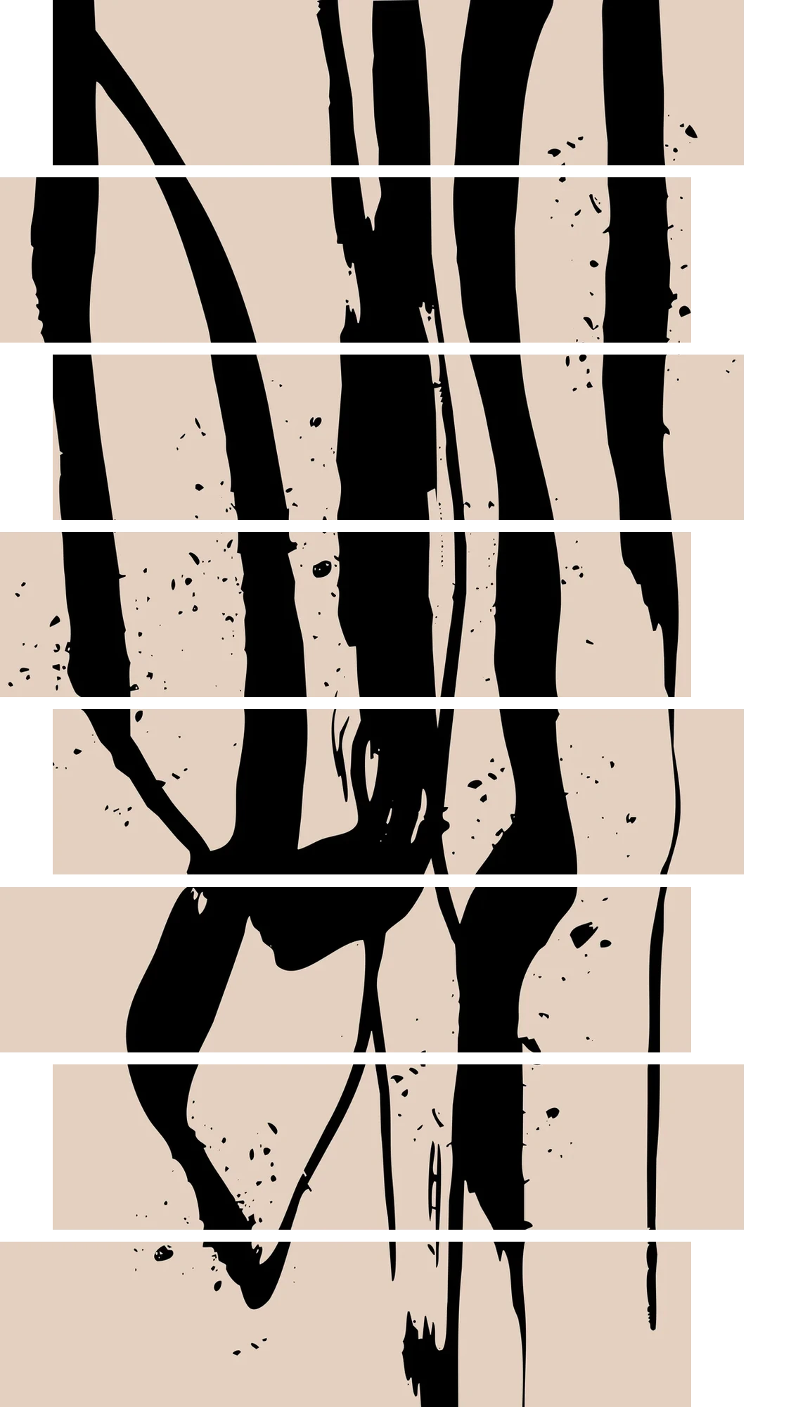 Ink Calligraphy Strokes – 8 Panels Up & Down
