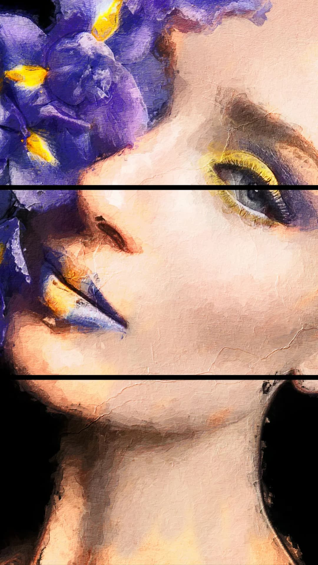 Iris Woman portrait – 3 Panels