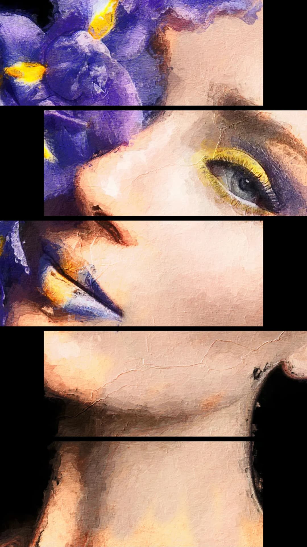 Iris Woman portrait – 5 Panels Up & Down