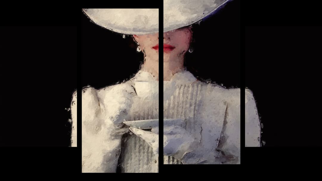 Lady in White Hat – 4 Panels