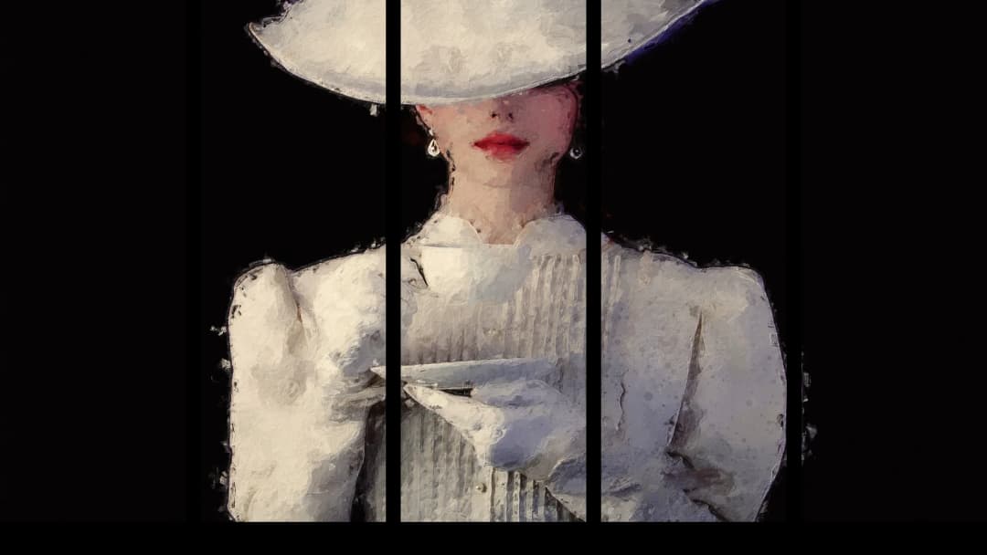 Lady in White Hat – 5 Panels Straight