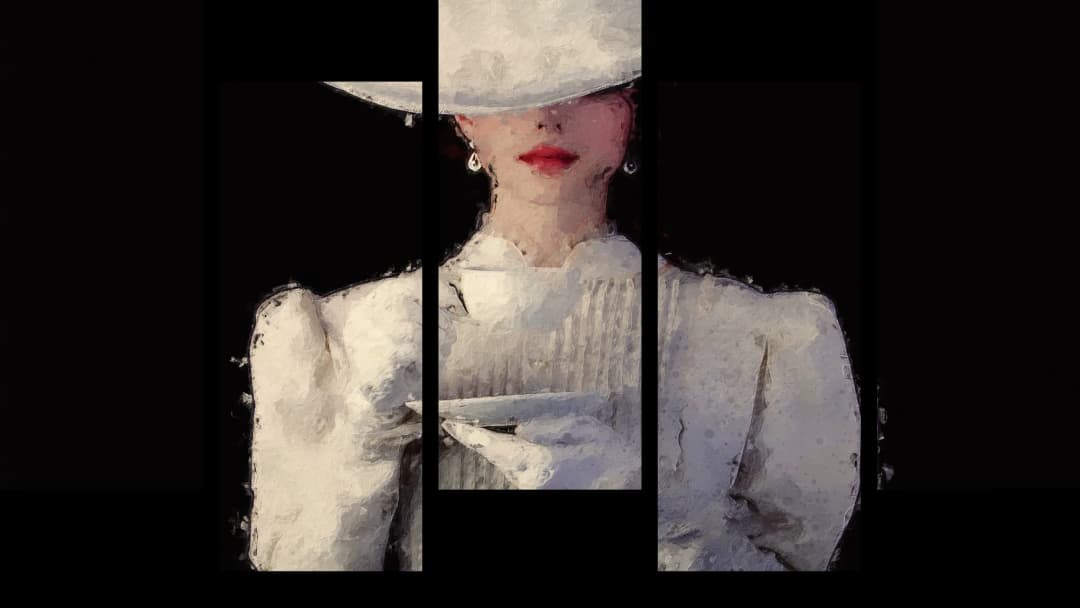 Lady in White Hat – 5 Panels Up & Down