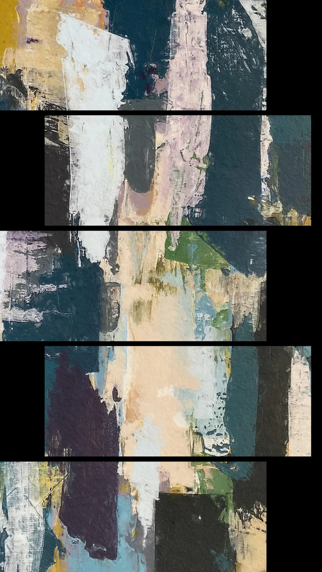 Layered Vertical Strokes – 5 Panels Up & Down