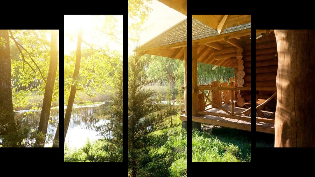 Log Cabin Forest Lake – 5 Panels Hierarchy