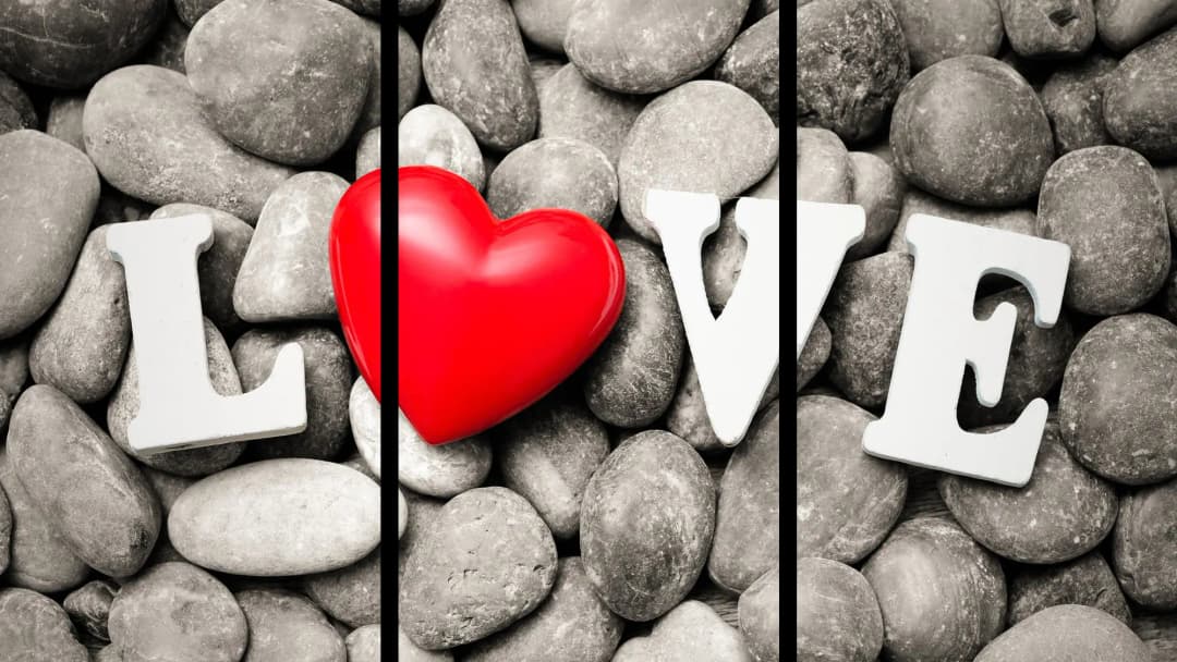 Love Heart Stones – 3 Panel