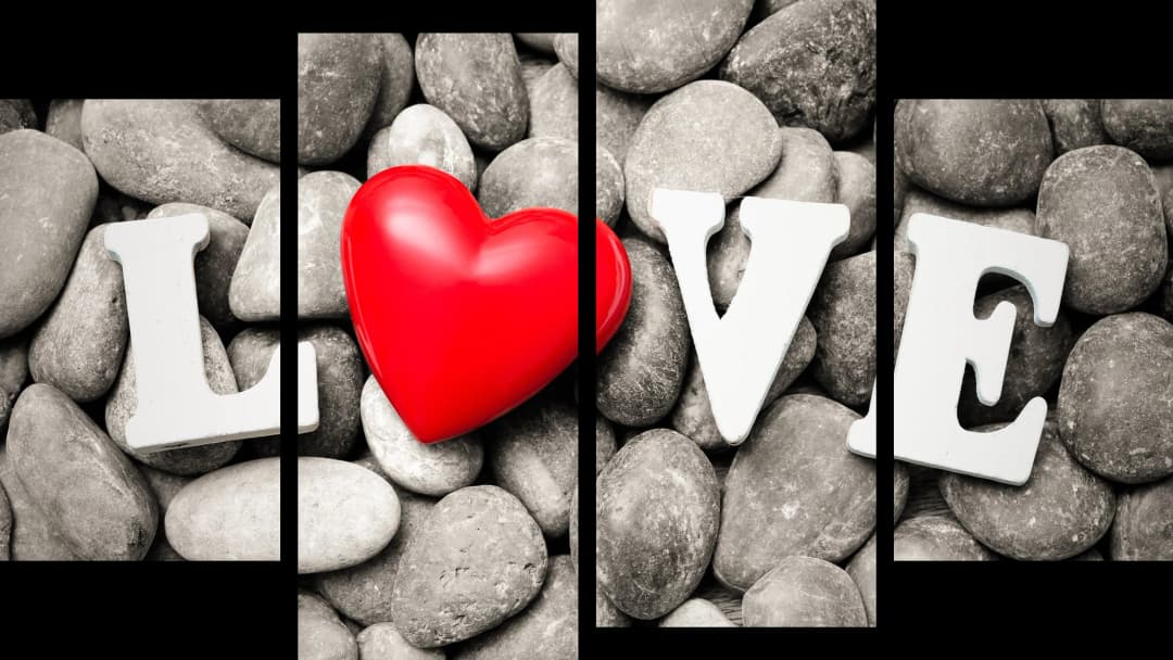 Love Heart Stones – 4 Panels
