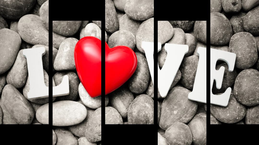 Love Heart Stones – 5 Panel Up & Down