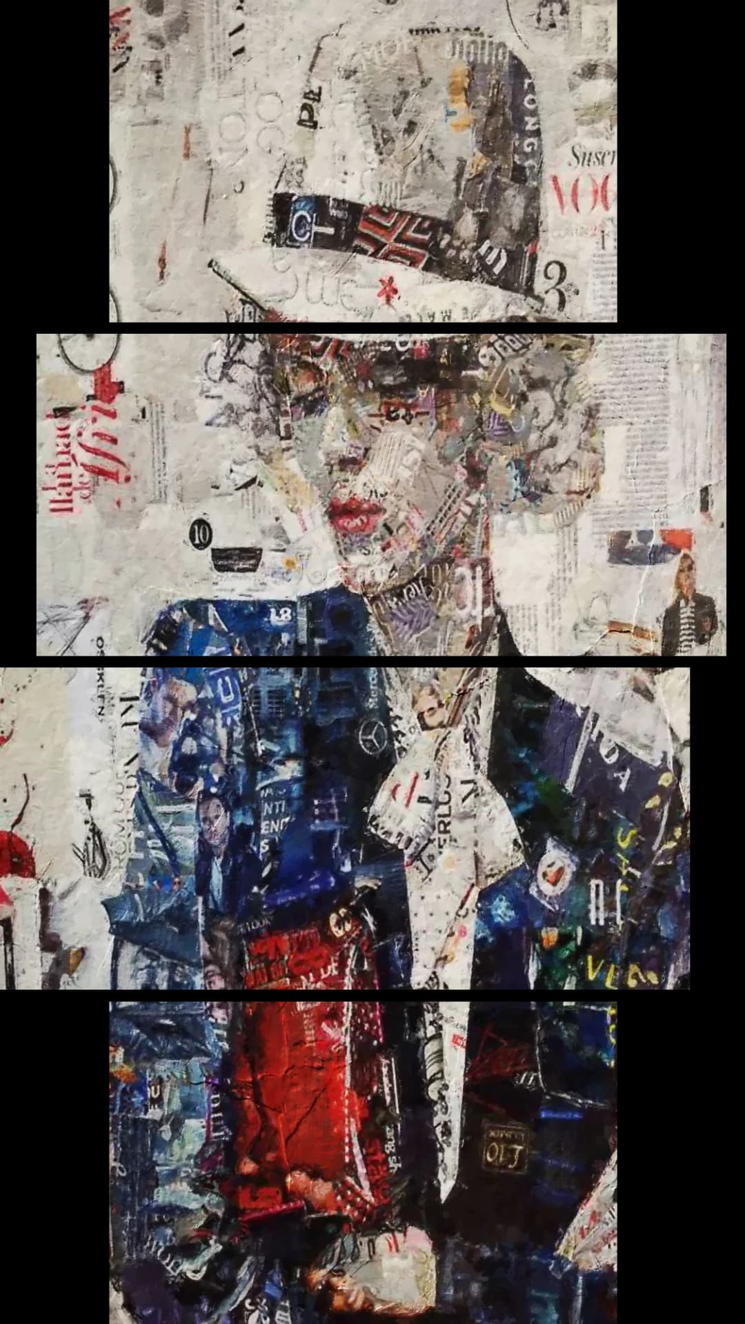 Magazine Collage Woman – 4 Panels
