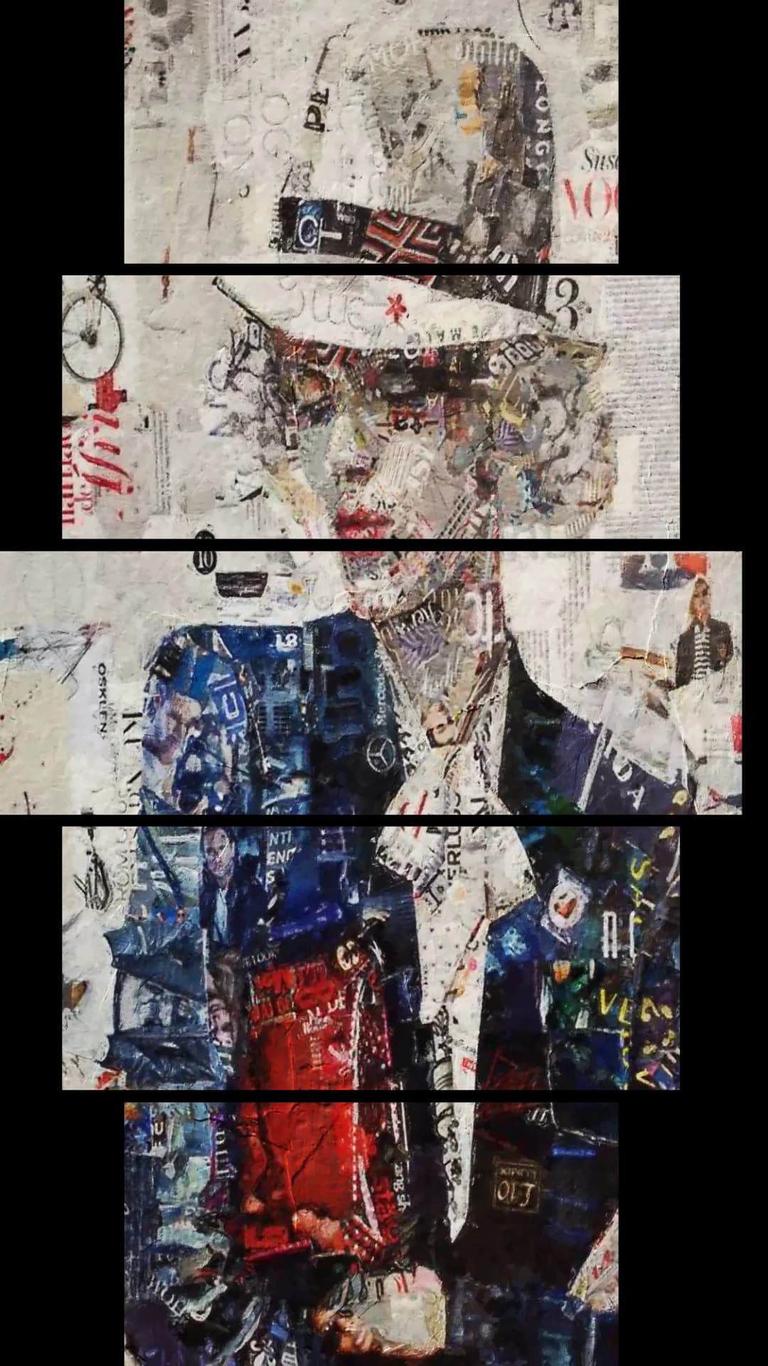 Magazine Collage Woman – 5 Panels Hierarchy