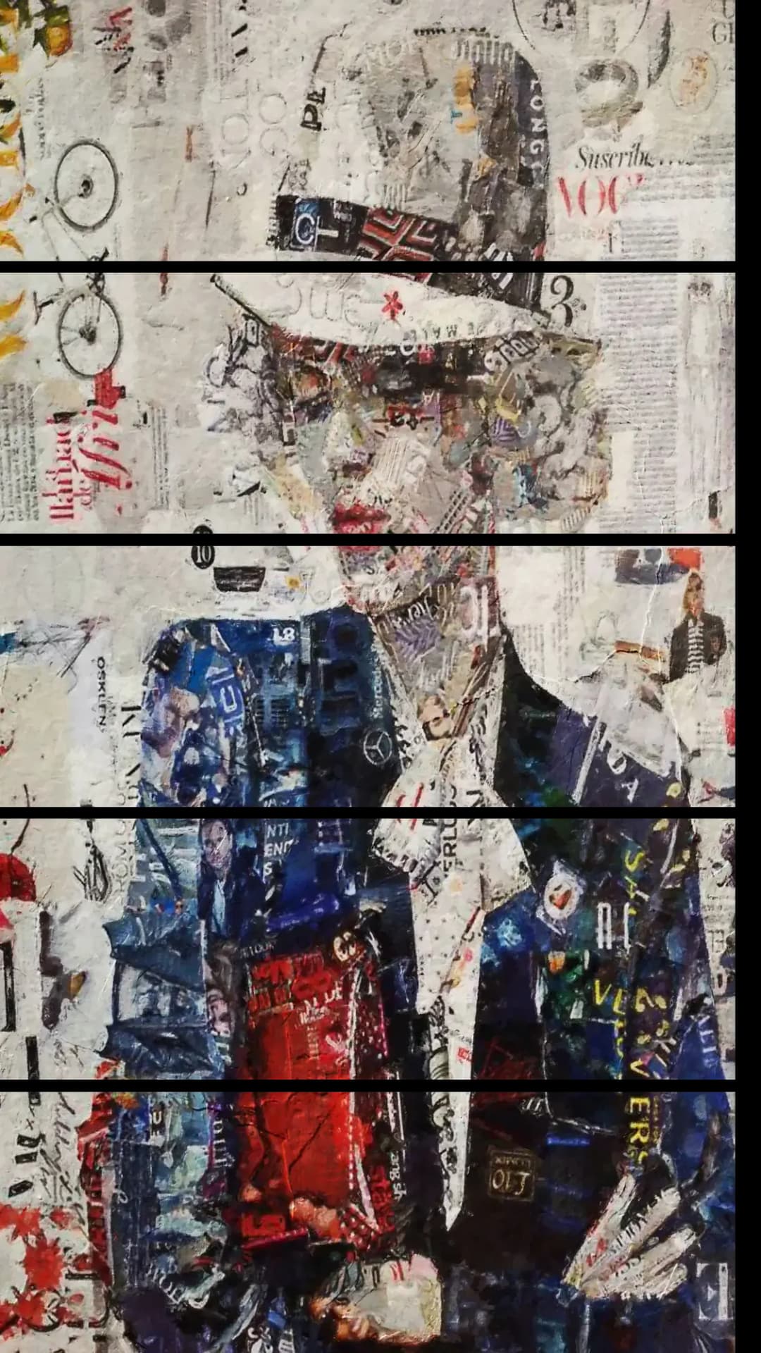 Magazine Collage Woman – 5 Panels Straight