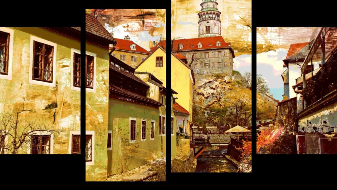 Medieval Czech Town – 4 Panels
