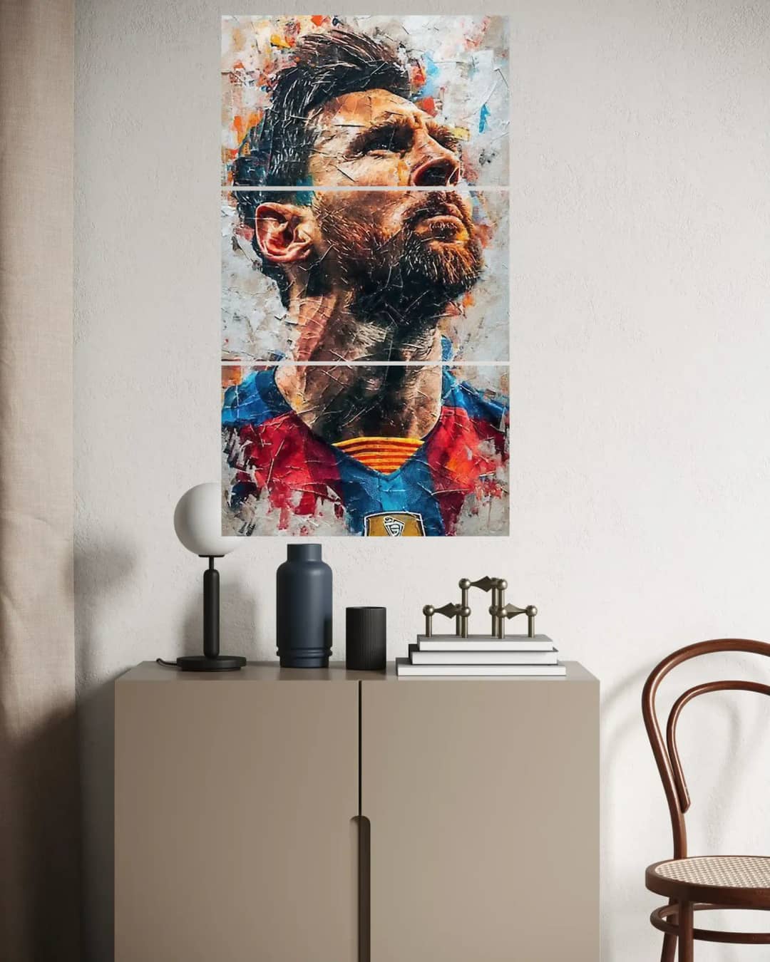 Messi Expressive Portrait – 3 Panels