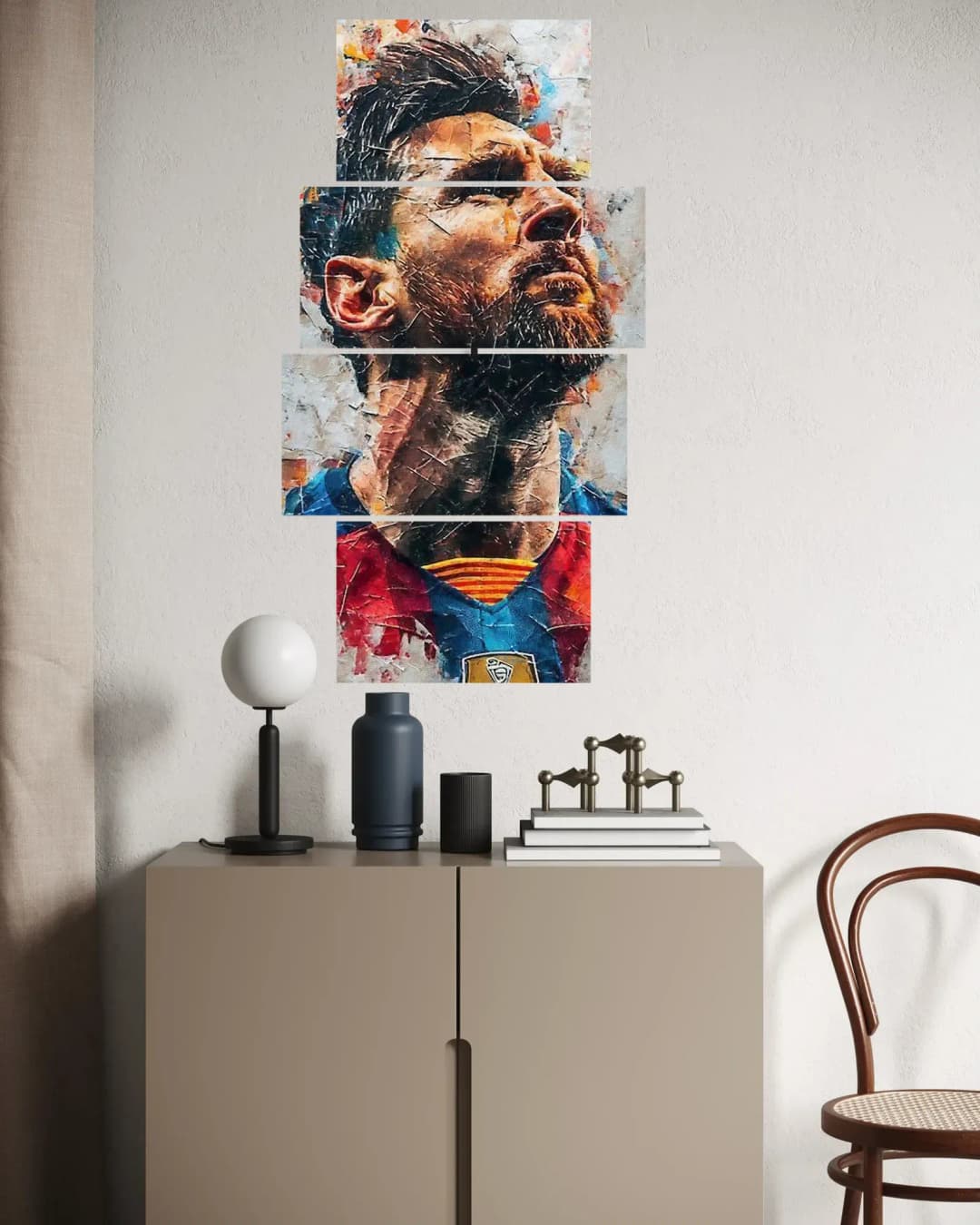 Messi Expressive Portrait – 4 Panels