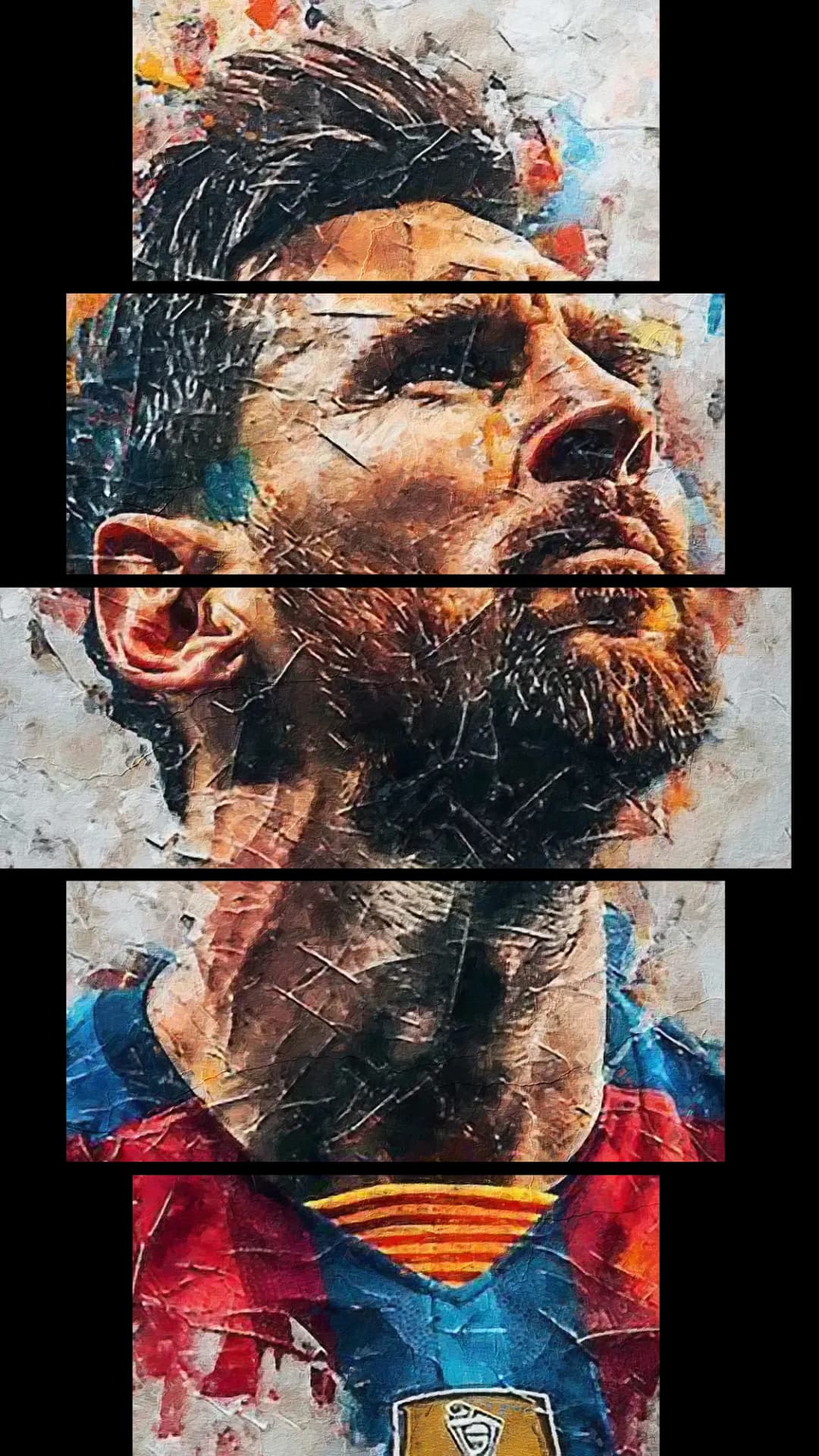 Messi Expressive Portrait – 5 Panels Hierarchy