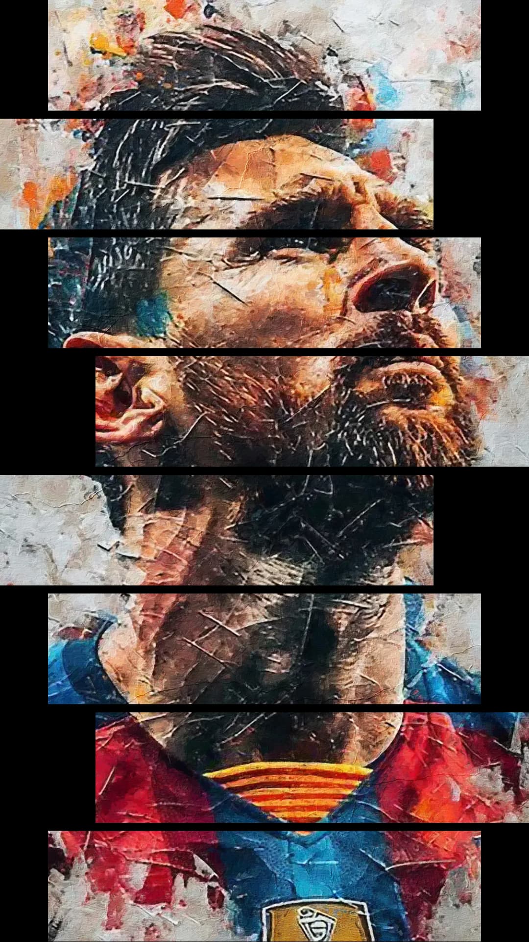 Messi Expressive Portrait – 8 Panels Hierarchy