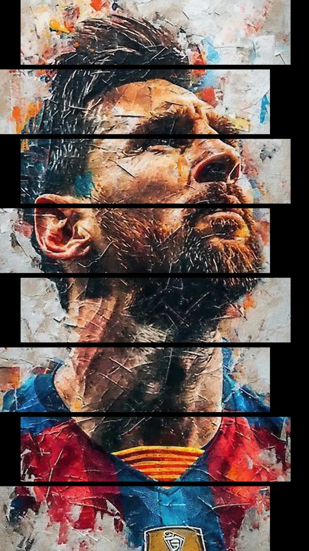 Messi Expressive Portrait – 8 Panels Up & Down