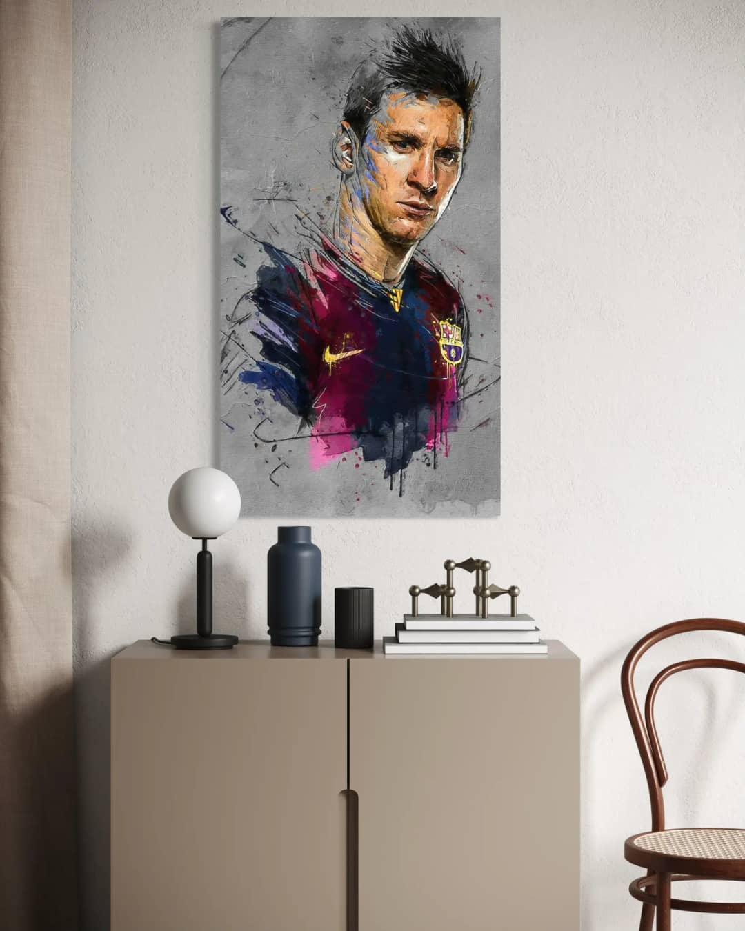 Messi Watercolor Barcelona Portrait