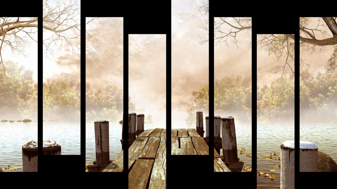 Misty Autumn Dock – 8 Panels Hierarchy