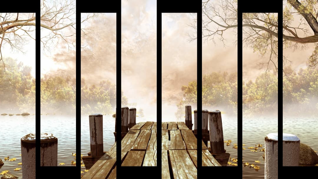 Misty Autumn Dock – 8 Panels Up & Down