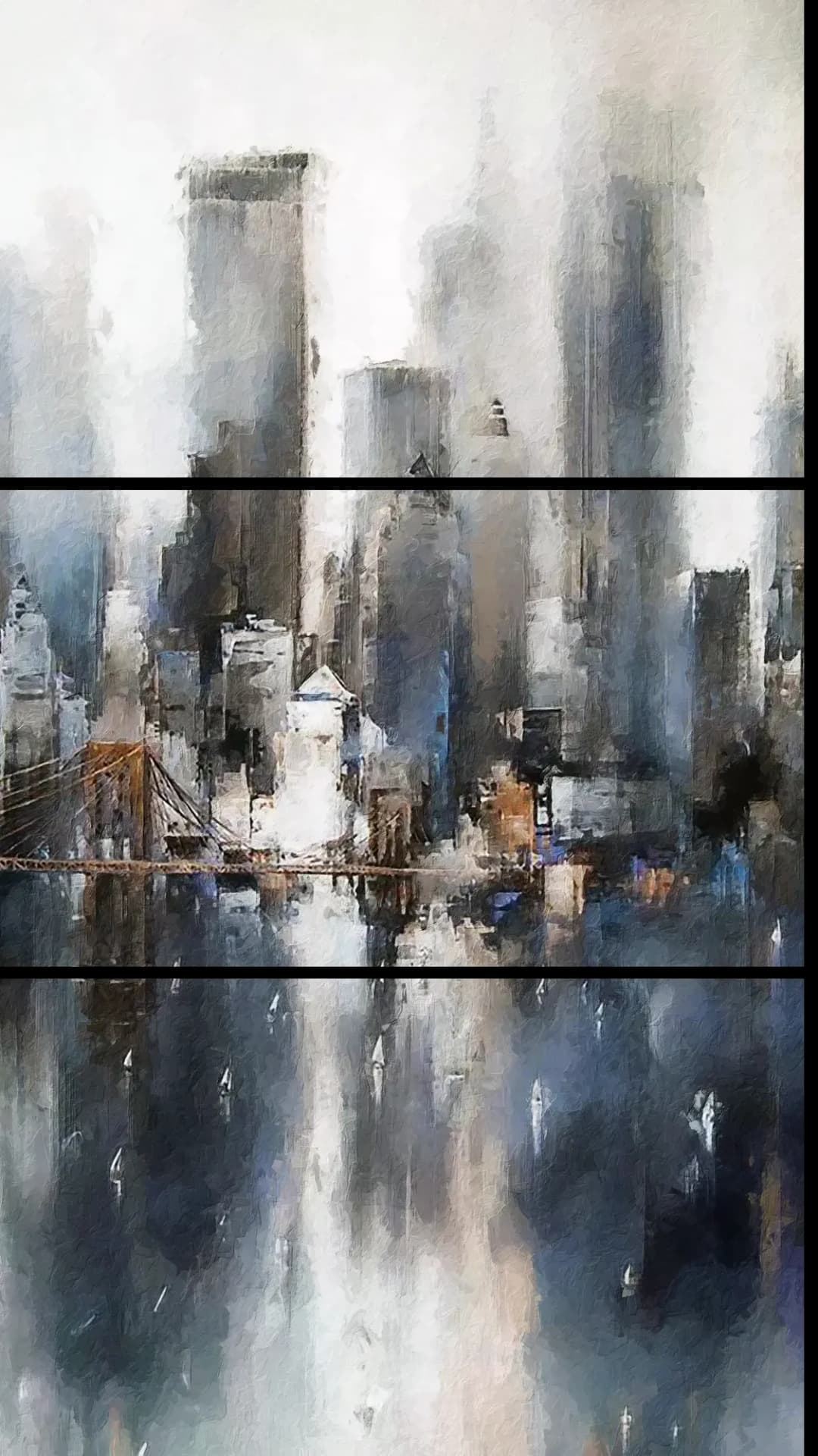 Misty Manhattan Skyline – 3 Panels
