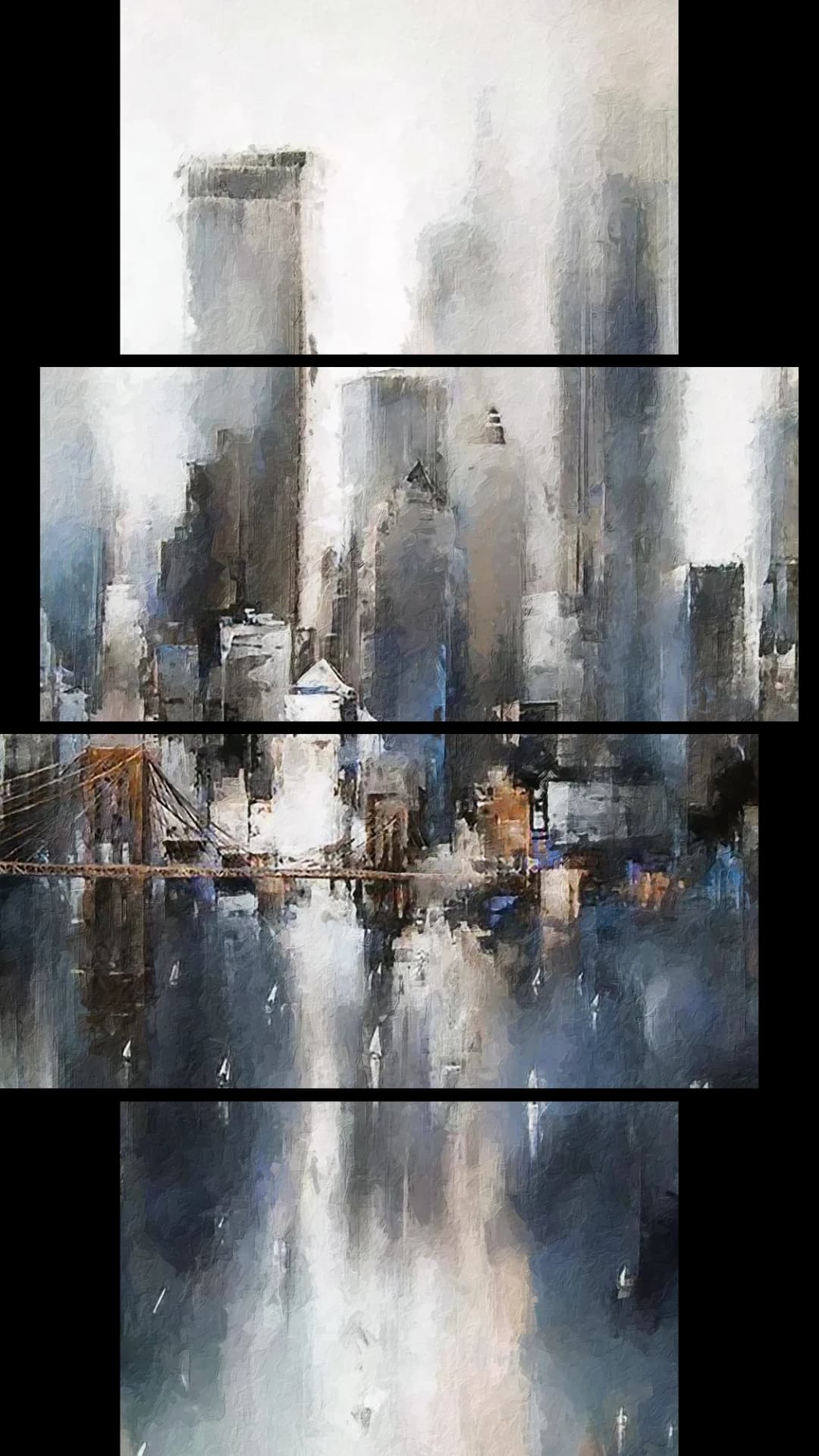 Misty Manhattan Skyline – 4 Panels