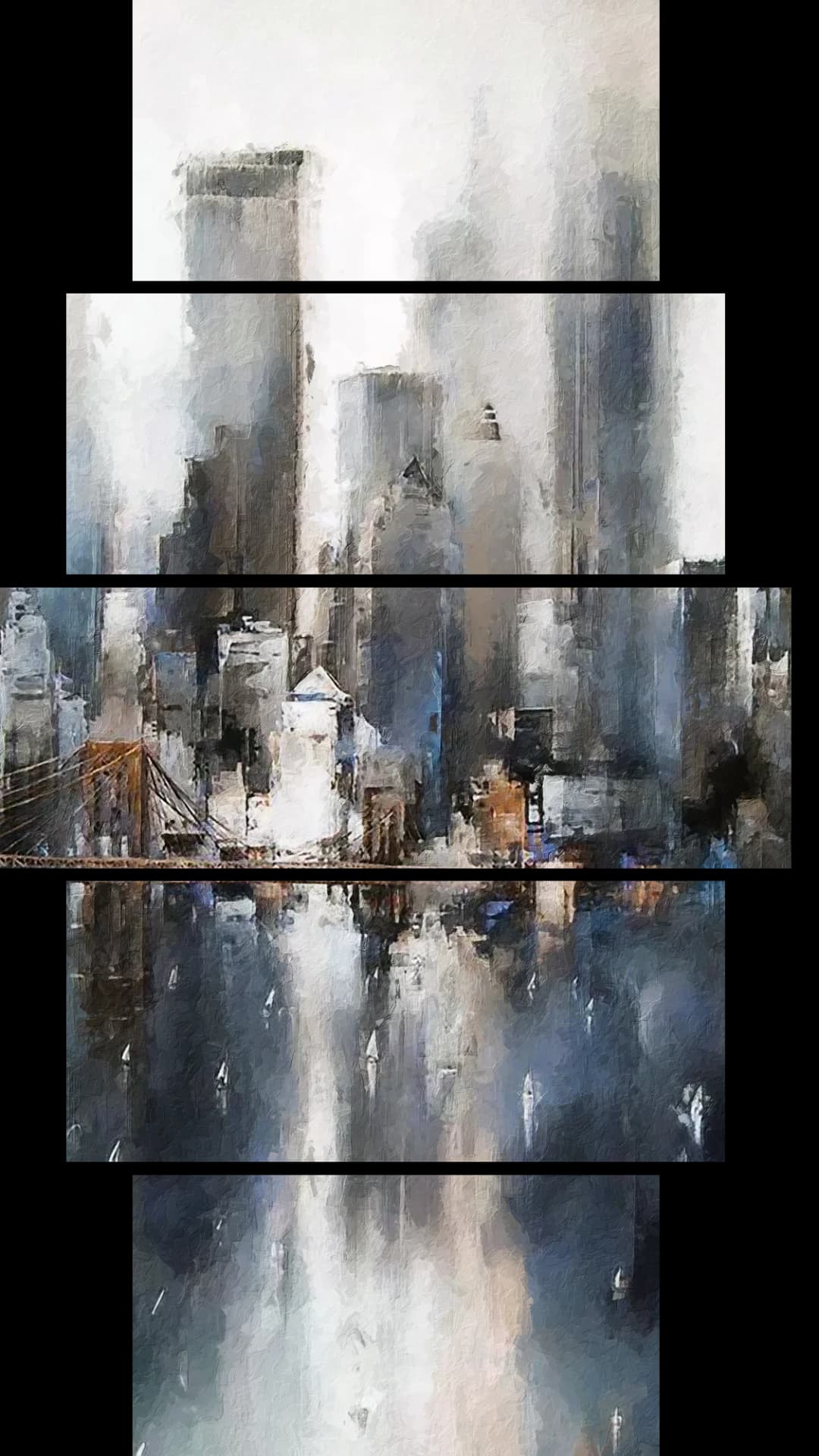 Misty Manhattan Skyline – 5 Panels Hierarchy