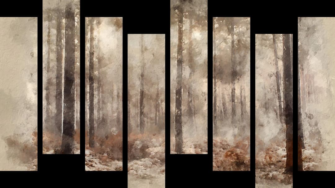 Misty Pine Forest – 8 Panels Hierarchy