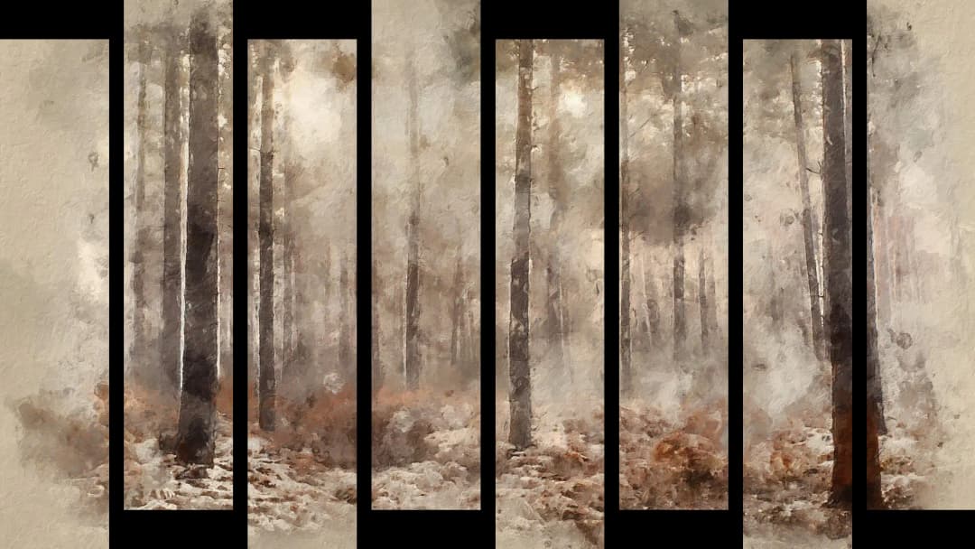 Misty Pine Forest – 8 Panels Up & Down