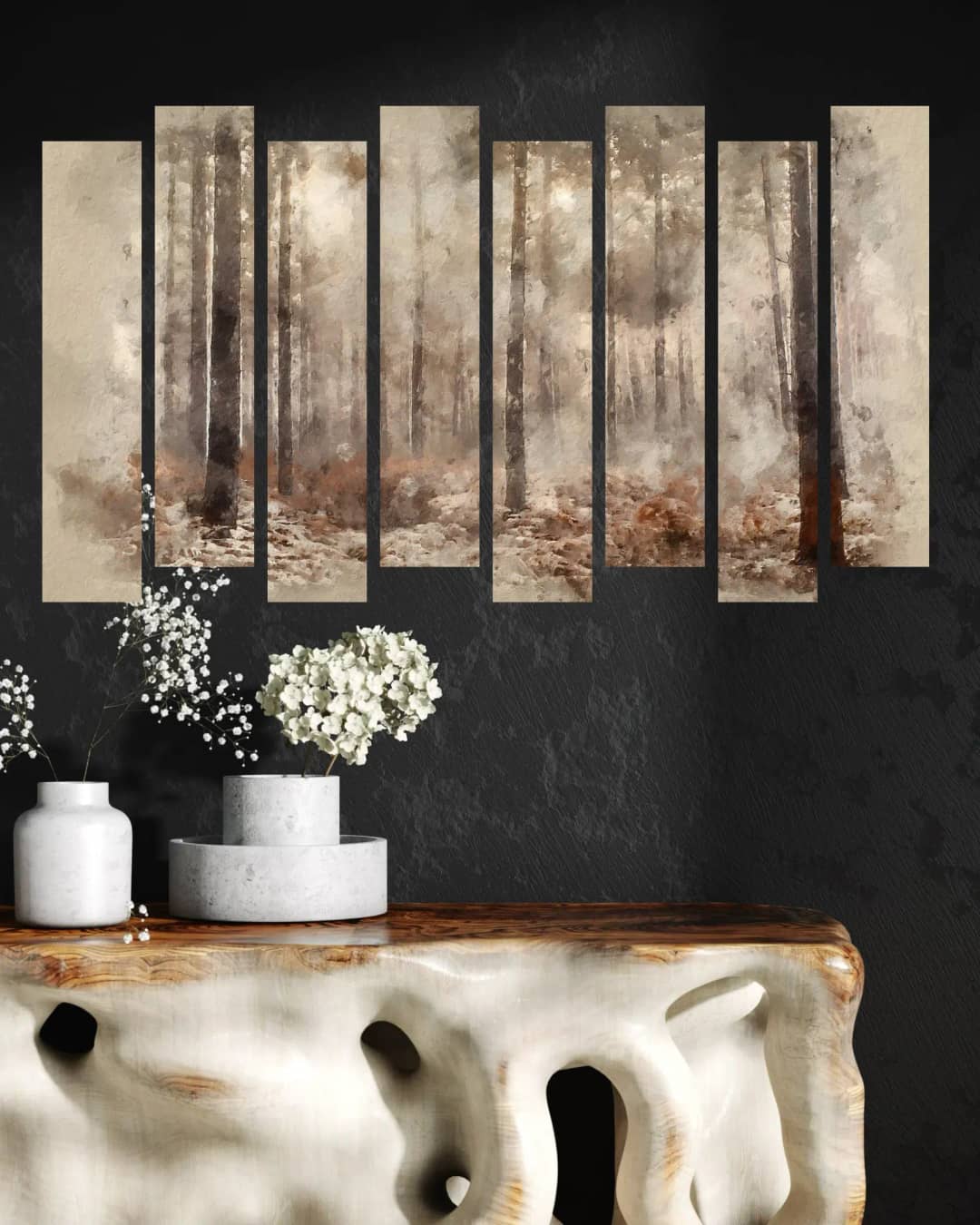 Misty Pine Forest – 8 Panels Up & Down