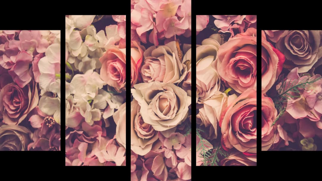 Mixed Rose Bouquet – 5 Panels Hierarchy