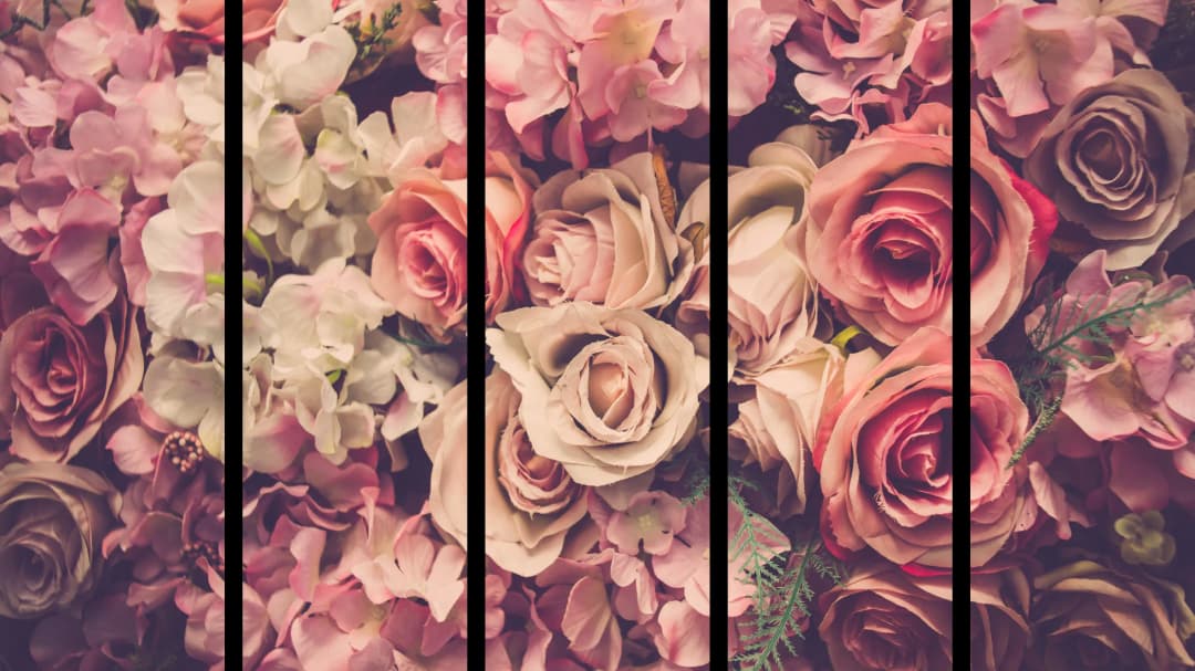 Mixed Rose Bouquet – 5 Panels Straight
