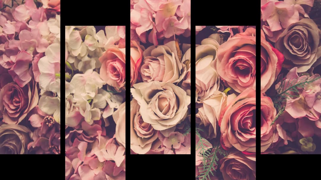 Mixed Rose Bouquet – 5 Panels Up & Down